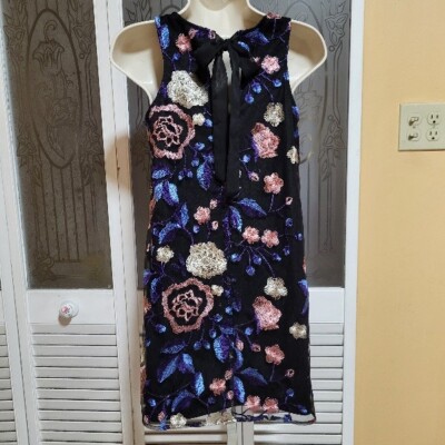 aeropostale blue floral dress Ladies Beautiful Embroidered A-Line EVANS Plus Size Black global-customer_personality-Sabina Fitted at the waist Size:M 4.5 / W 6.5