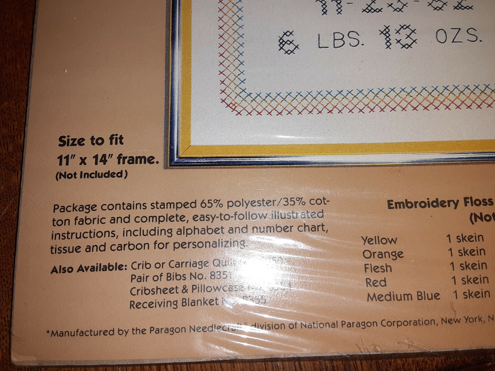 Vintage PARAGONS CREATIVE MOMENTS PREMIUM BIRTH SAMPLER NEEDLEWORK KIT NEW NOS