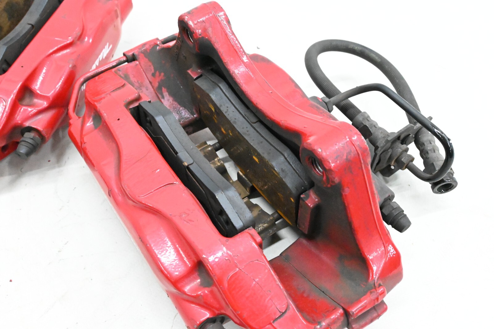 ⭐ 14-17 Maserati Quattr Ghibli 3.0 Rear Sport Brake Caliper Carrier Set Red Oem
