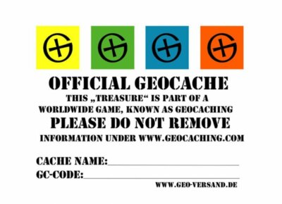 30 x Dosenaufkleber englisch - A8  Geocaching sticker Stashnote Geocache
