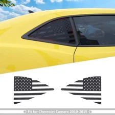 Rear Quarter Window Decal Sticker Trim For Chevy Camaro 2010-15 Carbon USA Flag 