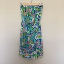 Lilly Pulitzer Windsor Strapless Jersey Dress Multi Conch Republic Sz S Sea Life