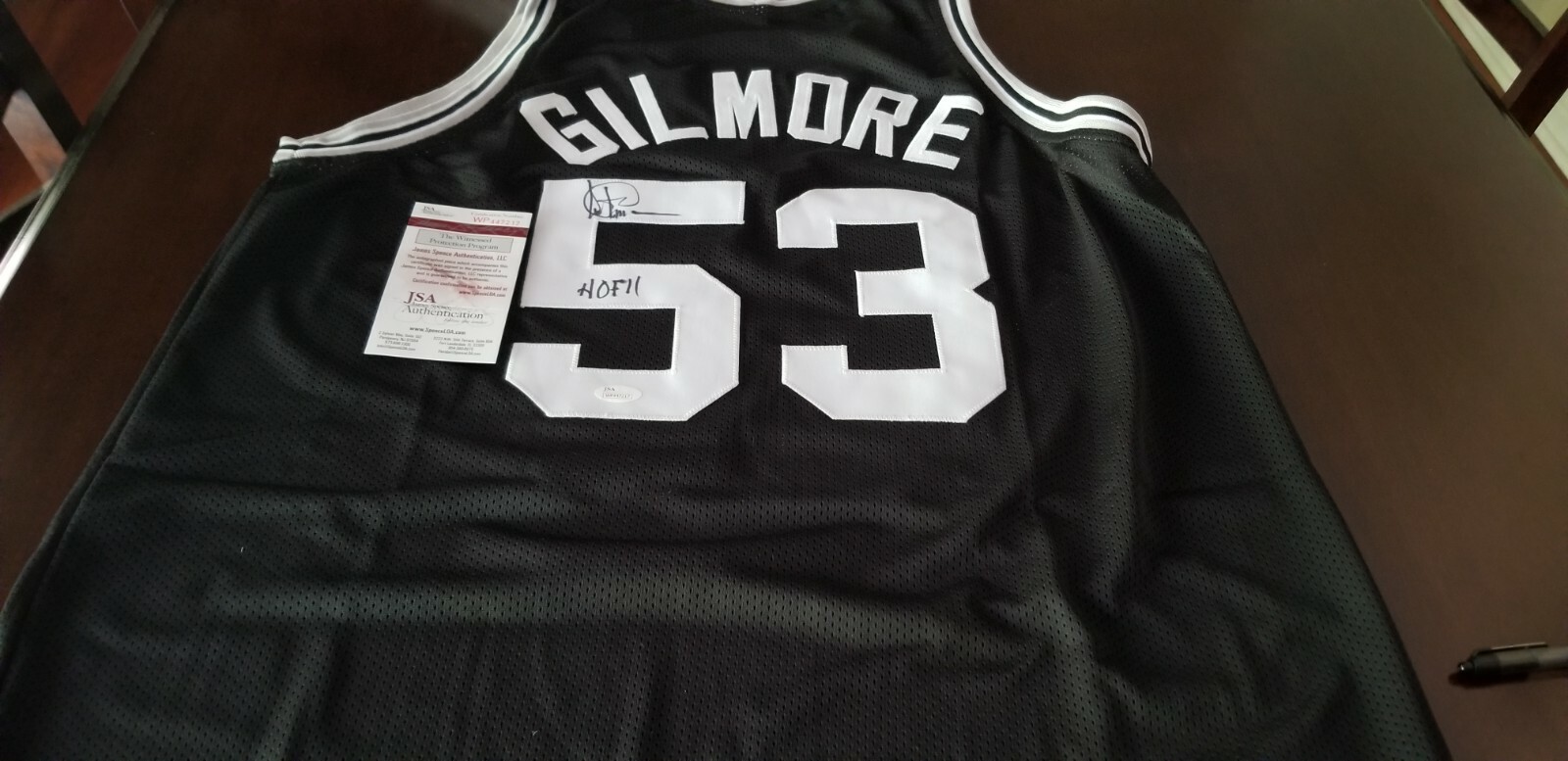 Artis Gilmore Autographed Signed San Antonio Spurs HOF Black Jersey JSA COA 