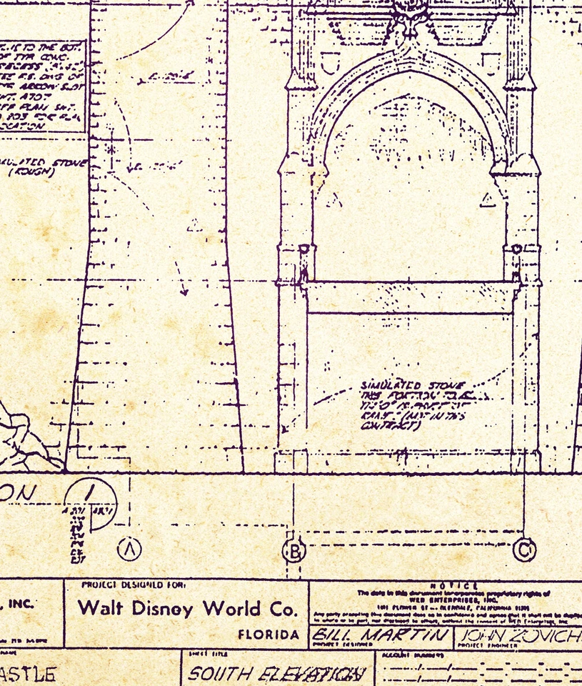 ¡PÓSTER del plano del castillo de Disney World! (hasta 24" x 36") - 1969 - Vintage Foto 2 de 4