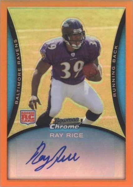 2008 Bowman Chrome - Rookie Autographs Orange Refractor #BC73 Ray Rice ...
