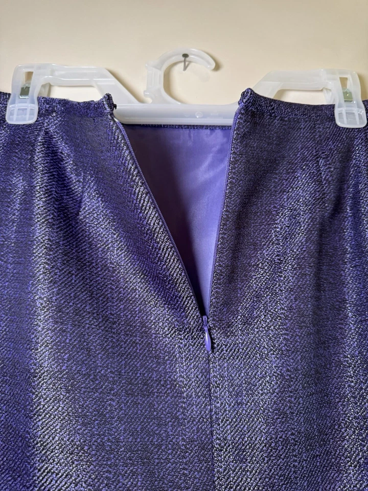 Le Suit Womens Pencil Skirt Size 10P Purple Career Work Office Lined Zip Up - Image 4 of 4