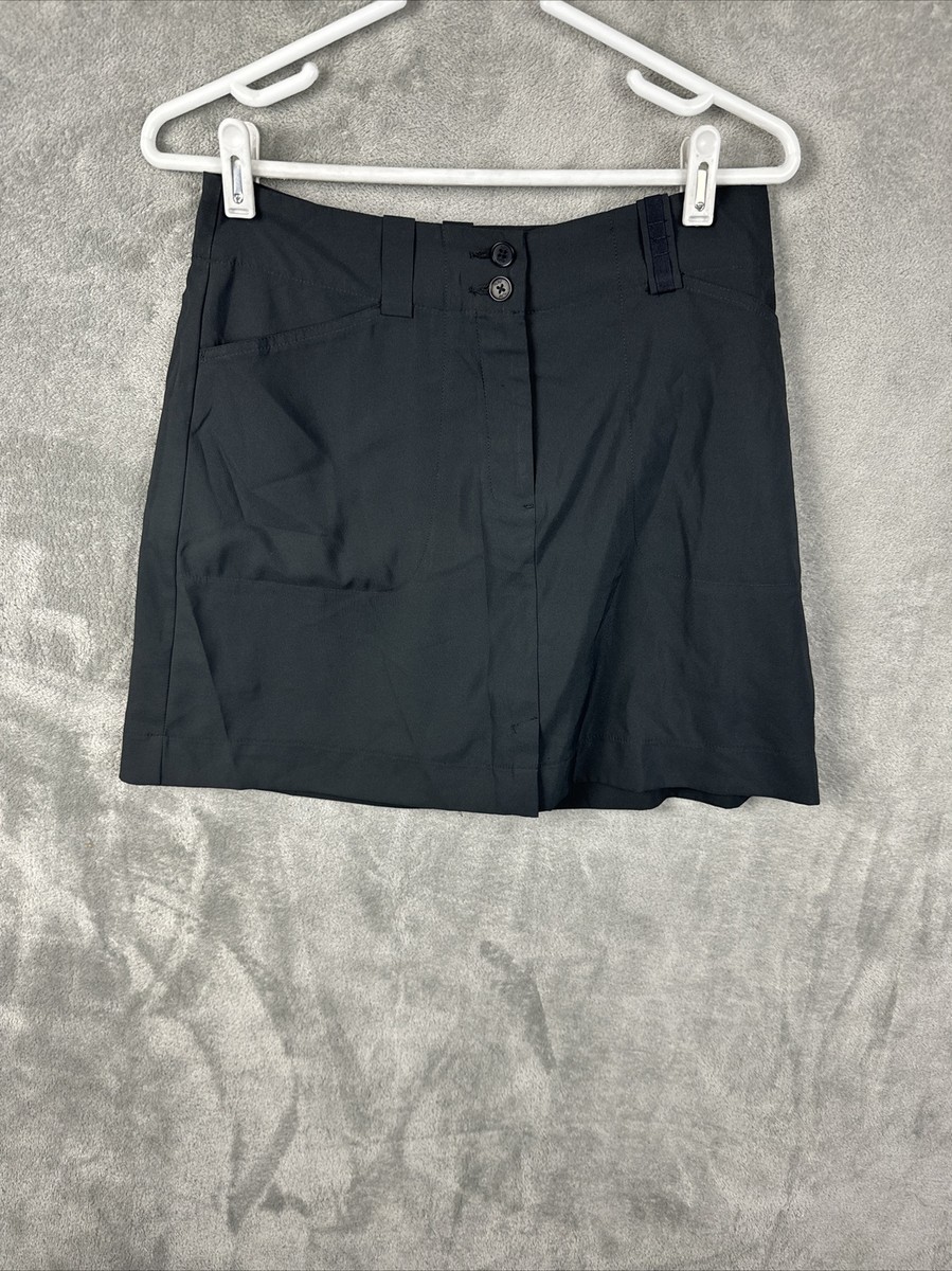 Womens Nike Golf Fit-Dry Black Athletic Skirt Skort Size Belt