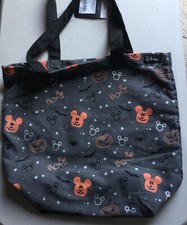 DISNEY MICKEY PUMPKIN HALLOWEEN COTTON CANVAS TOTE SHOPPER BAG CANDY TU NEW