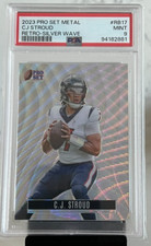 2023 Leaf Pro Set Metal CJ Stroud Retro-Silver Wave 7/7 PSA 9 #RB-17 Texans