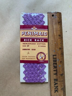 NIP Penimaid Vintage Mercerized Size 29 Purple Rick Rack Sewing Trim 3 yards - Image 1 of 2