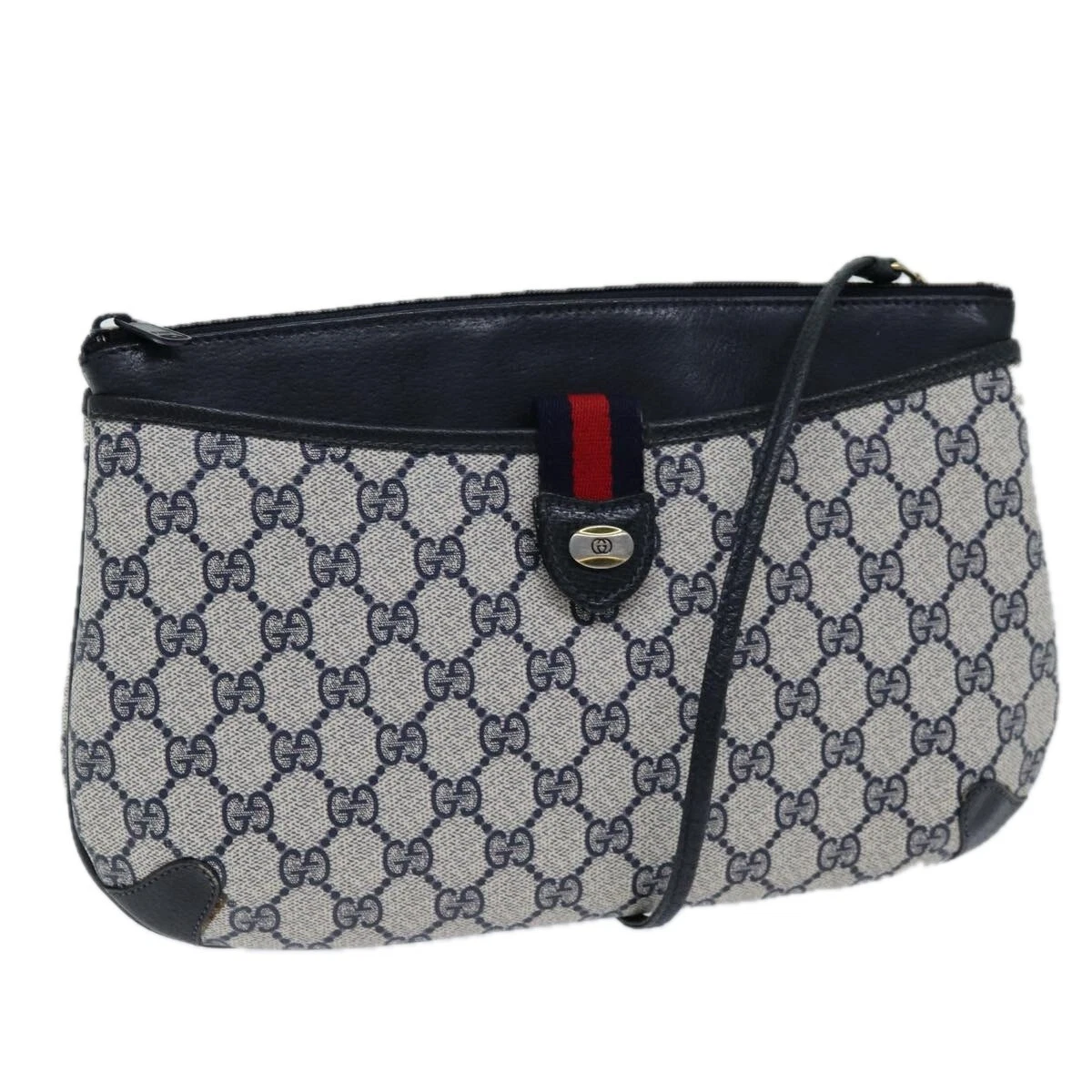 Sac à bandoulière GUCCI GG Supreme Sherry Line PVC rouge marine 39 02 026 authentique ki4524