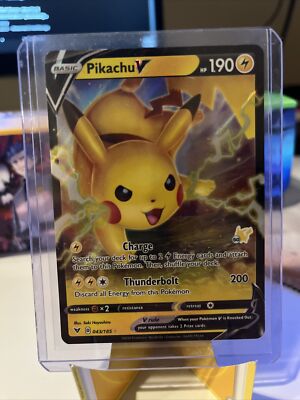 PIKACHU V 043/185 BATTLE ACADEMY STAMP VIVID VOLTAGE PROMO POKEMON