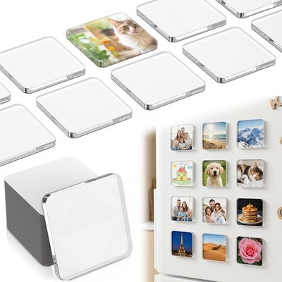 20 Stück Klar Acryl Zum Selbermachen Kühlschrankmagnet Set, 5x5x0,4cm 5x5cm,