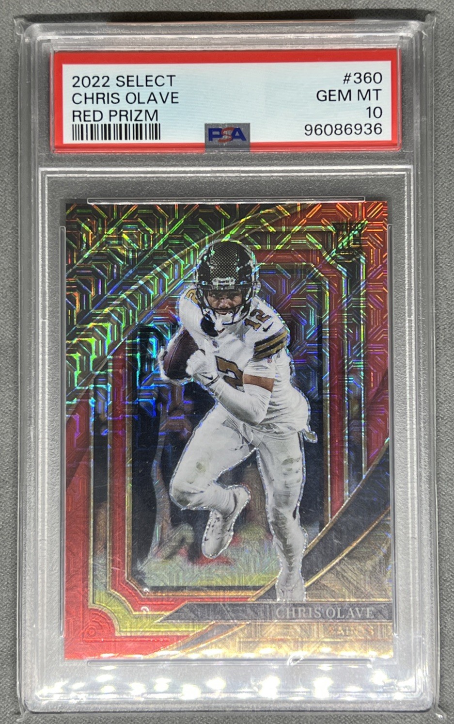 2022 Panini Select Chris Olave Red Prizm RC #360 /49 PSA 10