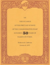 #1727 First Day Ceremony Program 13c Talking Pictures Stamp