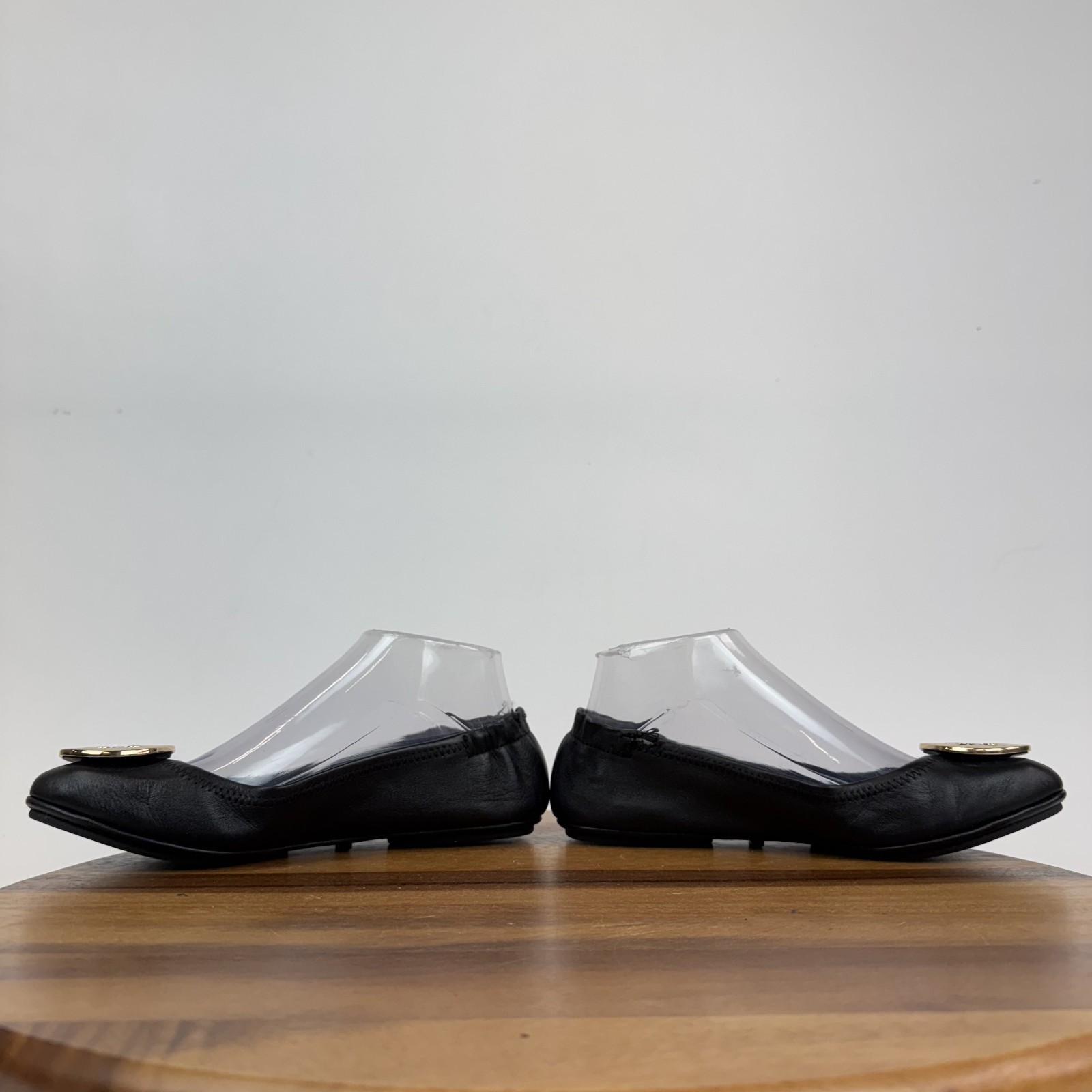 Womens Tory Burch Everly Metallic Gray Leather Casual Ballet Flats Size 10.5 GUC thumbnail 5