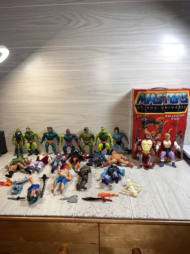 Master Of The Universe Collector Case With 18 Vtg. 1980s Figures MOTU HE-MAN LOT