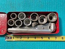 Vintage Tomahawk 12 Piece Hex Drive Socket Set In Original Metal Case