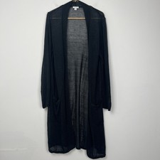 HOLES - J. Jill Women s Size M Long Sleeve Knit Open Front Linen Blend Cardigan
