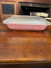 Vintage Pyrex Pink Daisy Space Saver 548-B Casserole & Lid 1 1/4 Quart Sz RETRO