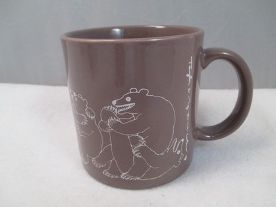 Vintage 1979 Taylor & Ng naughty bear orgy brown ceramic mug