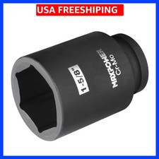 34 Inch Drive 1-58 Inch Deep Impact Socket Made With Heat-treated Chrome M...