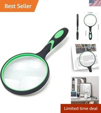 5X Handheld Magnifying Glass with 100MM Real Glass Lens - Lightweight  Durable
