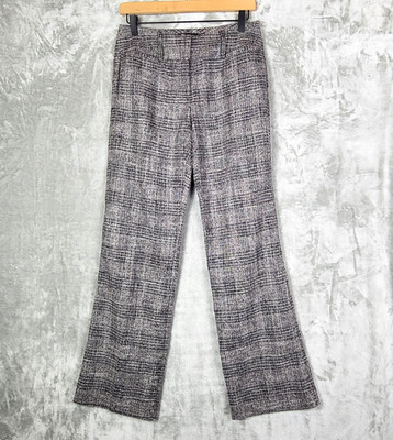 NWT 7th Avenue NY&C Career Pants Black Gray Plaid Corpcore Academia Size 2