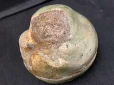 Pottery Incense Container Case 2.2 in Daruma Antique Japanese Figurine Kogo Box