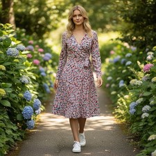 Popsugar Floral Button Front Dress Cottagecore Coquette Prairie Feminine Midi