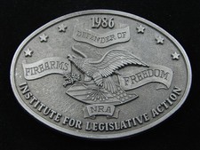 RE05124 VINTAGE 1986 NRA INSTITUTE FOR LEGISLATIVE ACTION BELT BUCKLE