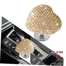 Bling Car One-Touch Start Button - Push Start Button Cover - Heart Peach 1