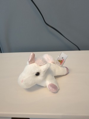 Unipak Unicorn Pink White Silver 8'' Plush Stuffed Animal Toy Lovey B61