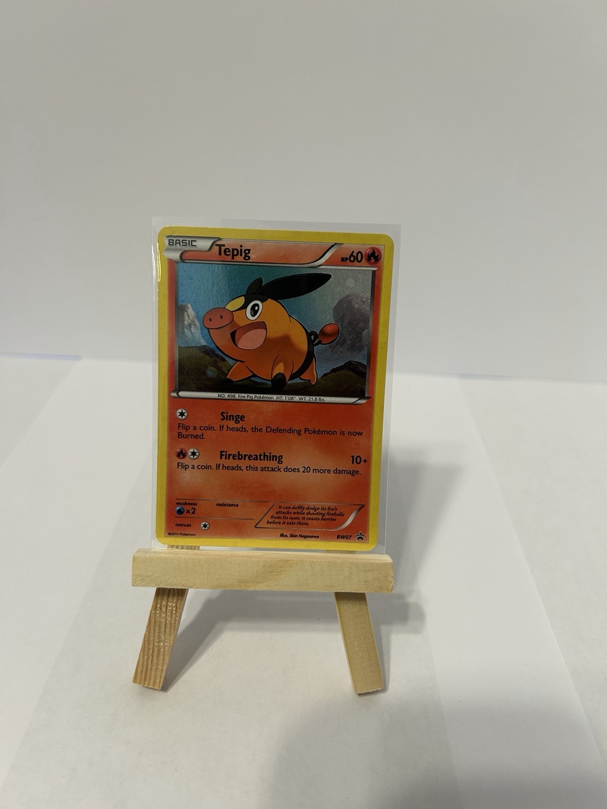 Tepig BW07 Holo Pokemon Black&White Black Star Promo English Near Mint #BW07