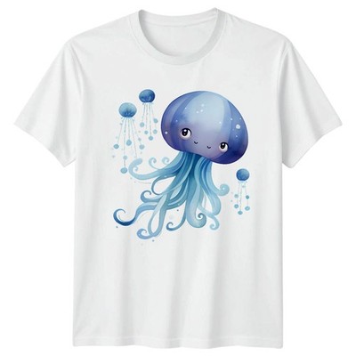 Quallen Meereslebewesen Tiere Aquarell Grafik Tee Unisex Herren Damen T-Shirt