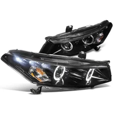 08-12 Honda Accord 2Dr Glossy Black Led Pro Headlights