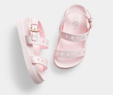 Brand New Baby Girls Gap Laser Cut Heart Slingback Summer Sandals - Sz 5/6