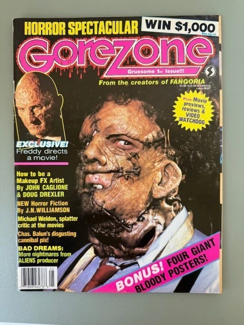 GOREZONE Vintage Horror Magazine Issues 1-9 With Posters Freddy Jason Halloween - Image 2 of 4