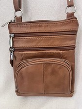 Leather Shoulder Bag Handbag Purse Cross Body Organizer Phone Pocket 10"X7.5"X1"