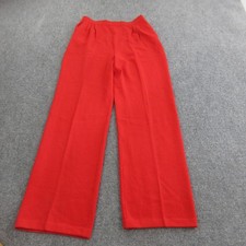 St John Collection Pants Womens 6 Red Knit Pull On Elastic Waist Straight Leg