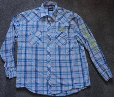 Wrangler Western Logo Shirt Plaid Pearl Snap Button Men's Size XL Long Sleeve