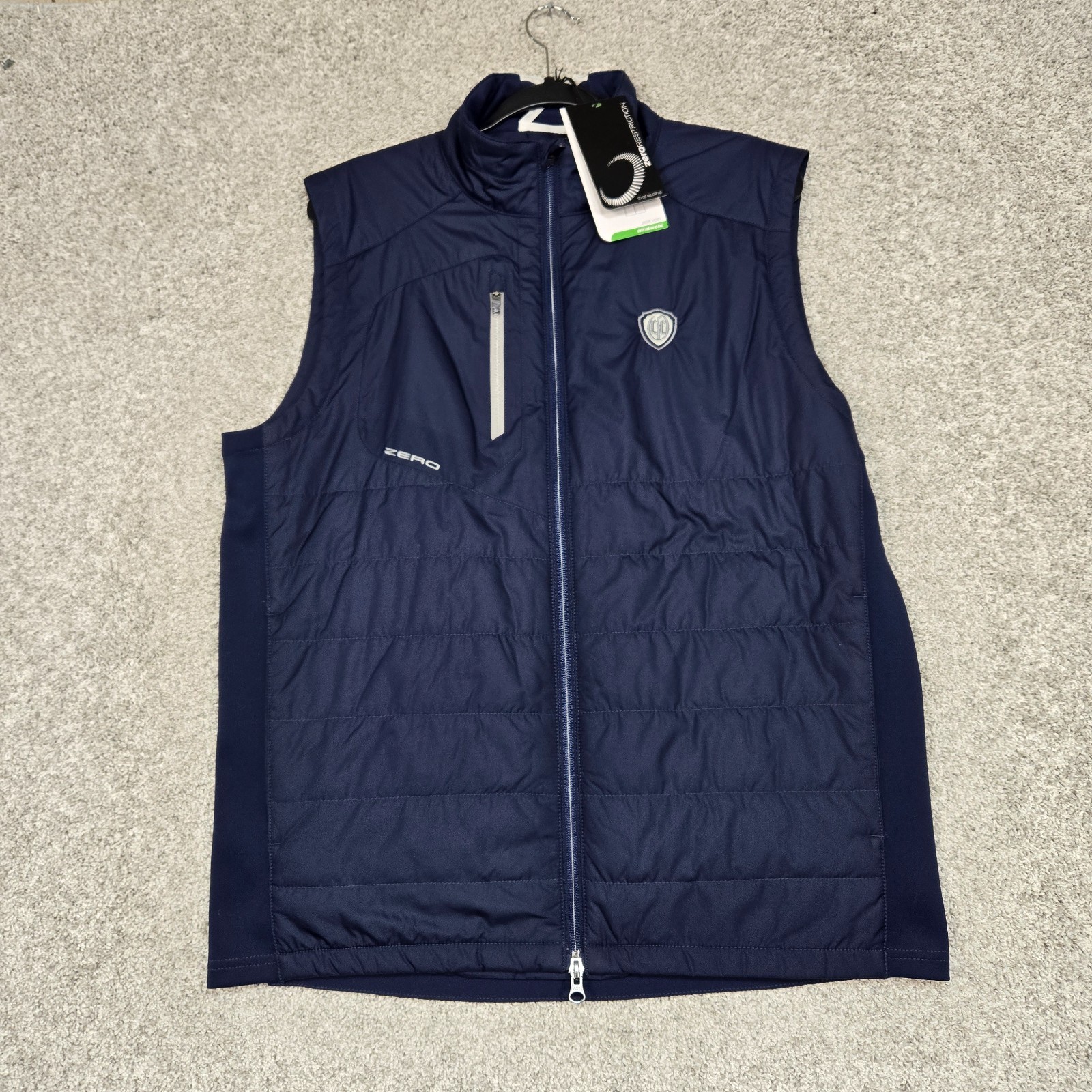 Zero Restriction Z625 Vest Blue Men's Large Orinda country club windwear NWT
