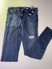 Levi's Jeans Womens Size 26 711 Skinny Stretch Blue Denim Cotton Distressed