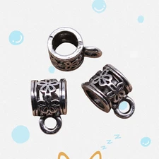 160 Pcs Tibetan Silver Flower Charms Bails 7X7MM Diy Jewelry Making L15616