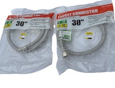 Lot Of 2 WATTS 30" Faucet Connector 3/8" OD Inlet X 1/2 FIP Outlet WTSSP 3068P