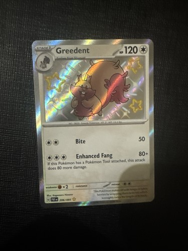 Pokémon TCG Greedent 206/091 SV Paldean Fates Holo Shiny Rare