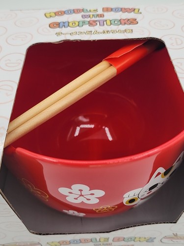 Ramen Noodle Bowl With Chopsticks Happy Cat Noodle Bowl Colorful Unique New - 第 8/8 張圖片