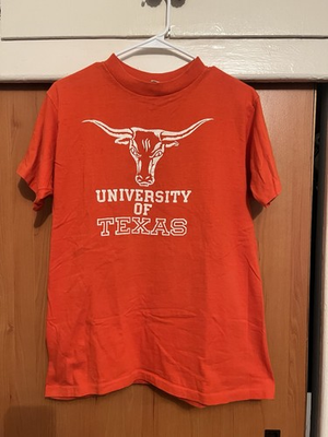 #ad 80s Texas Longhorns Burnt Orange Collegiate Pacific T shirt Size Large 19x26 VTG $48.00