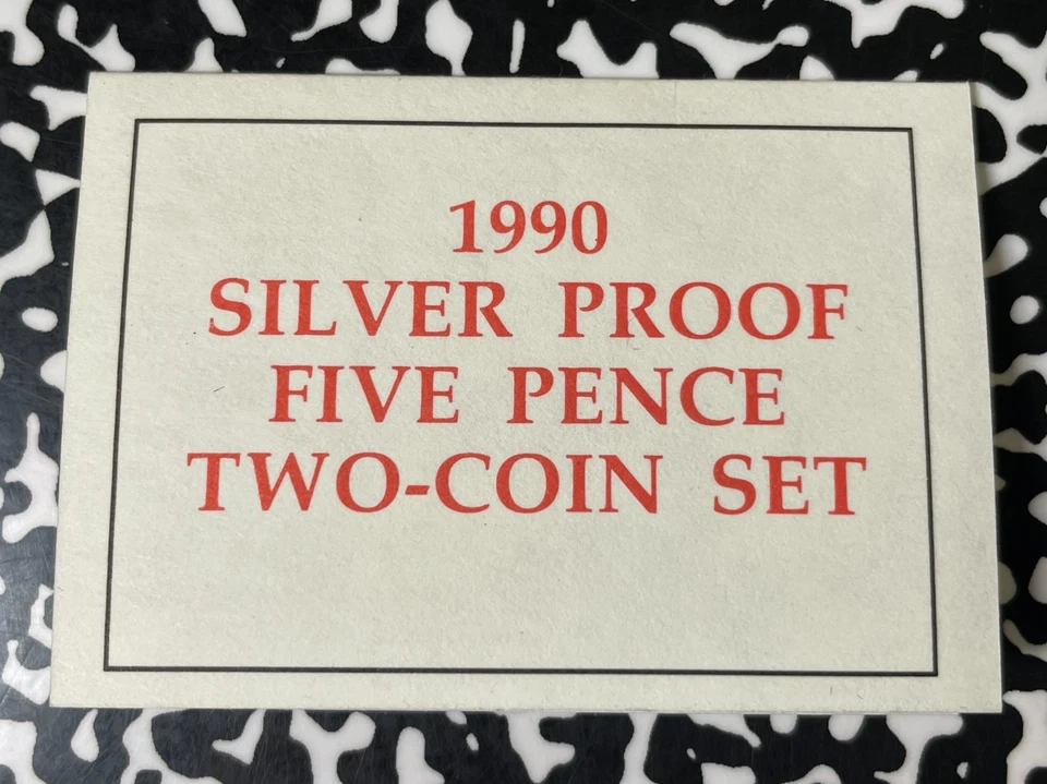 1990 Great Brtiain 2x 5 Pence Proof Set Lot#B2507 Silver! With Box & C.O.A. - Image 3 of 4