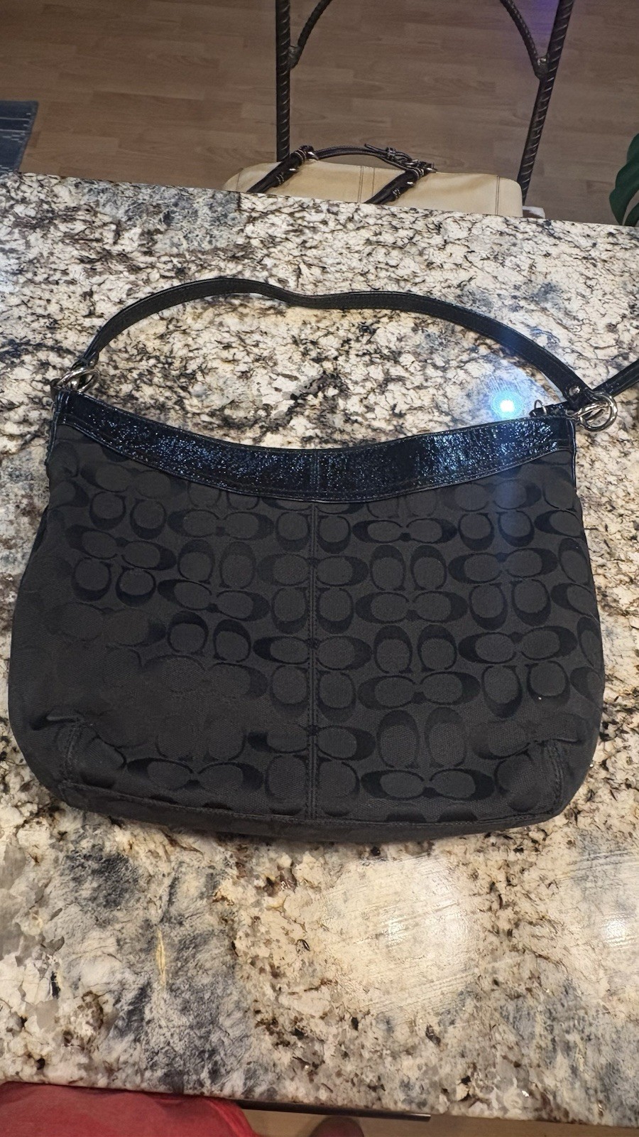 Coach Medium Black Leather Shoulder Bag